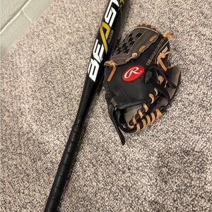 T Ball Glove & bat bundle